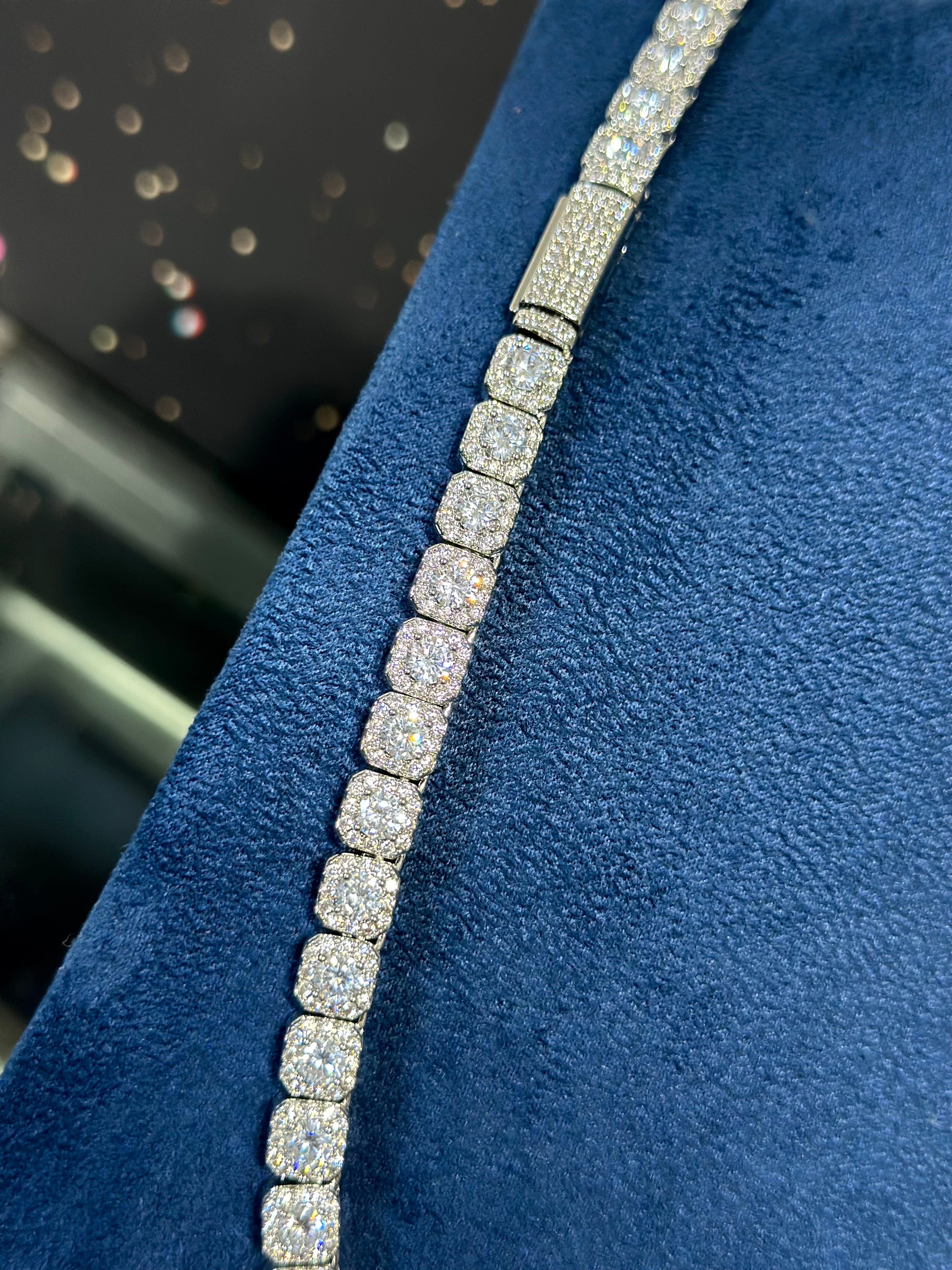 Cadena Tennis Squared Laminado 18k