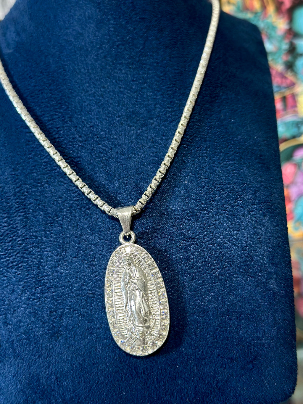 Dije Virgen Ovalada Plata .925