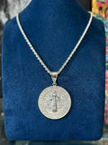 Dije Medalla San Benito Grande Plata .925