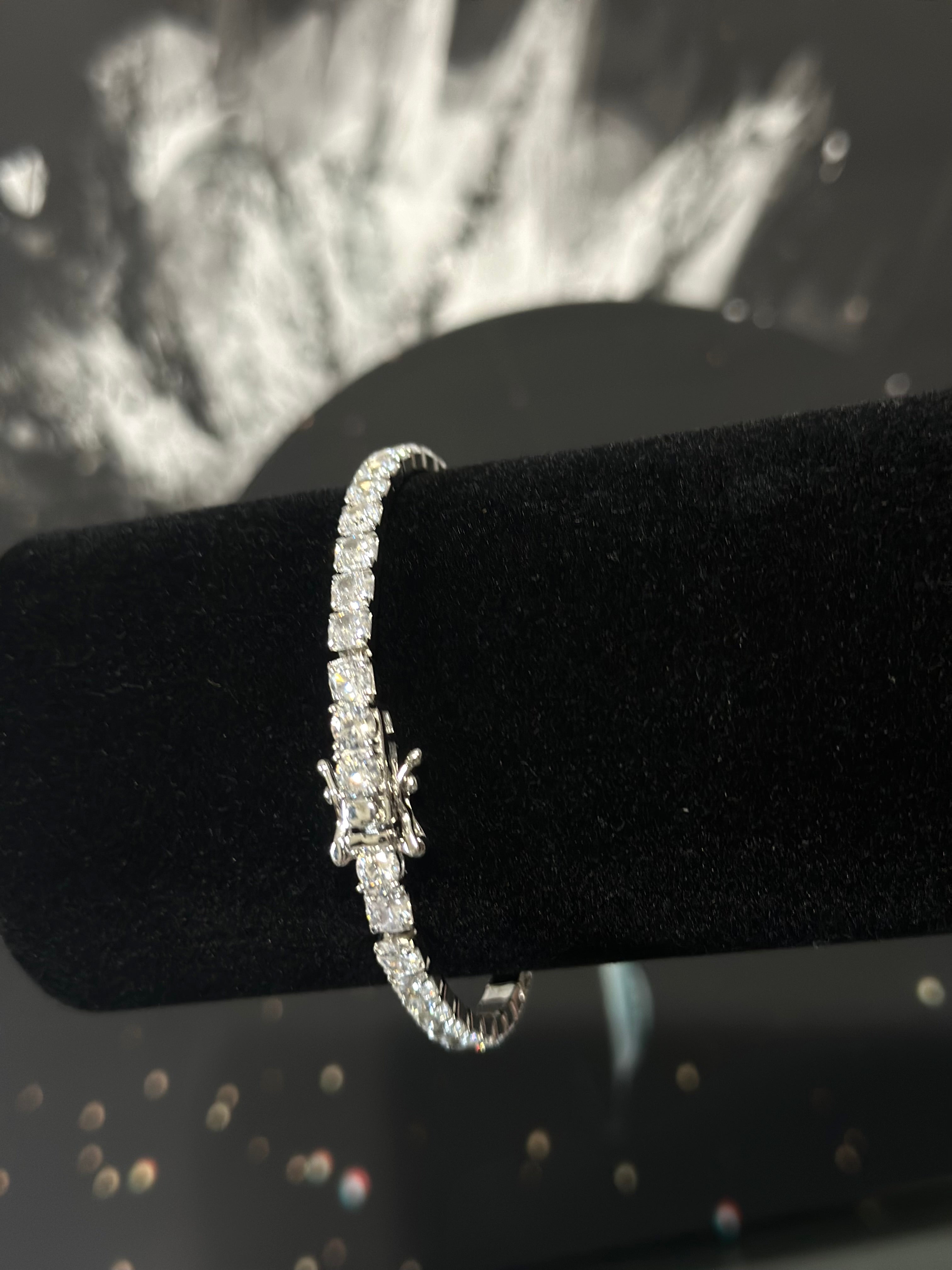 Pulsera Tennis Flor Plata .925