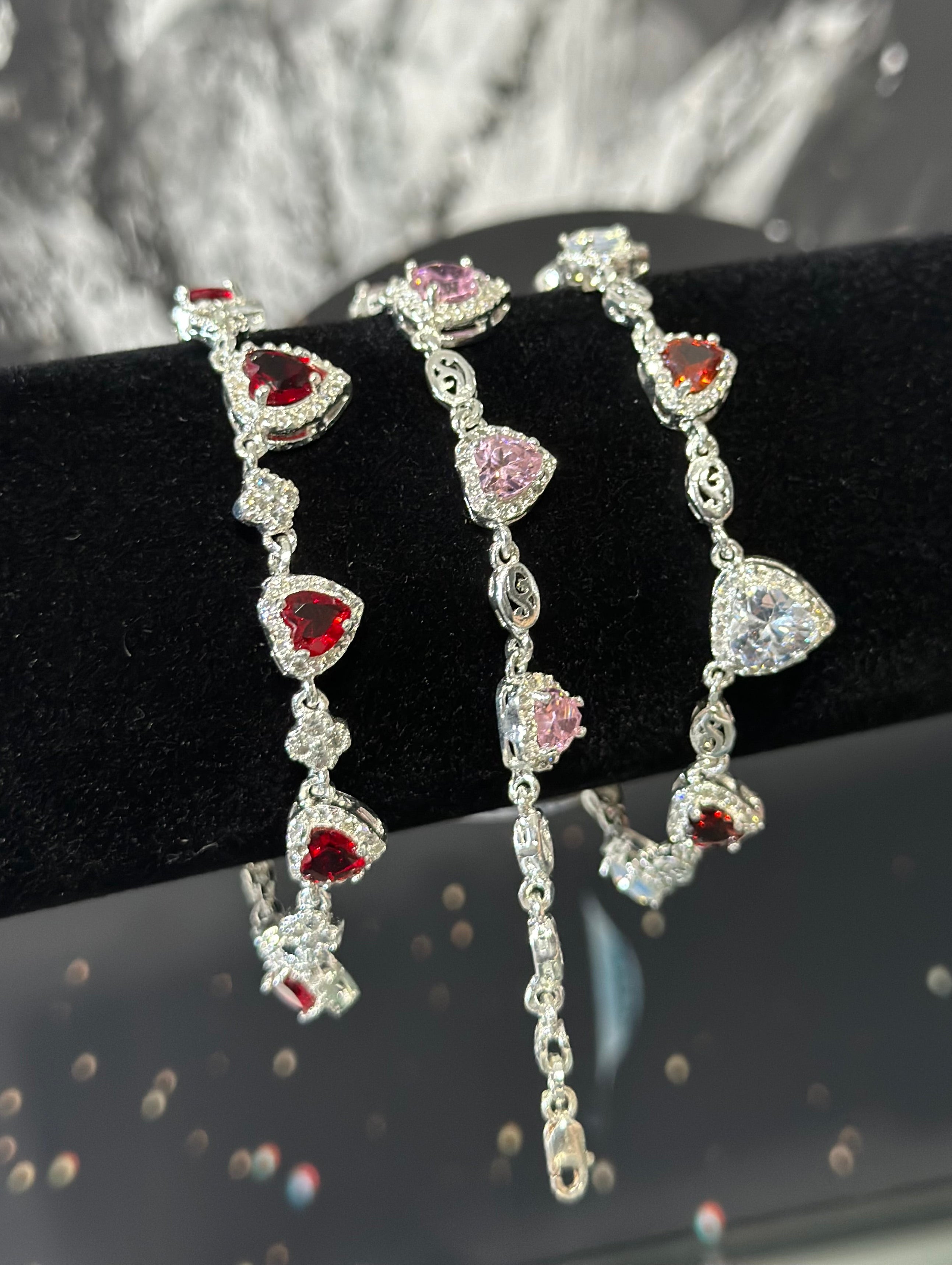 Pulsera Corazones Plata .925