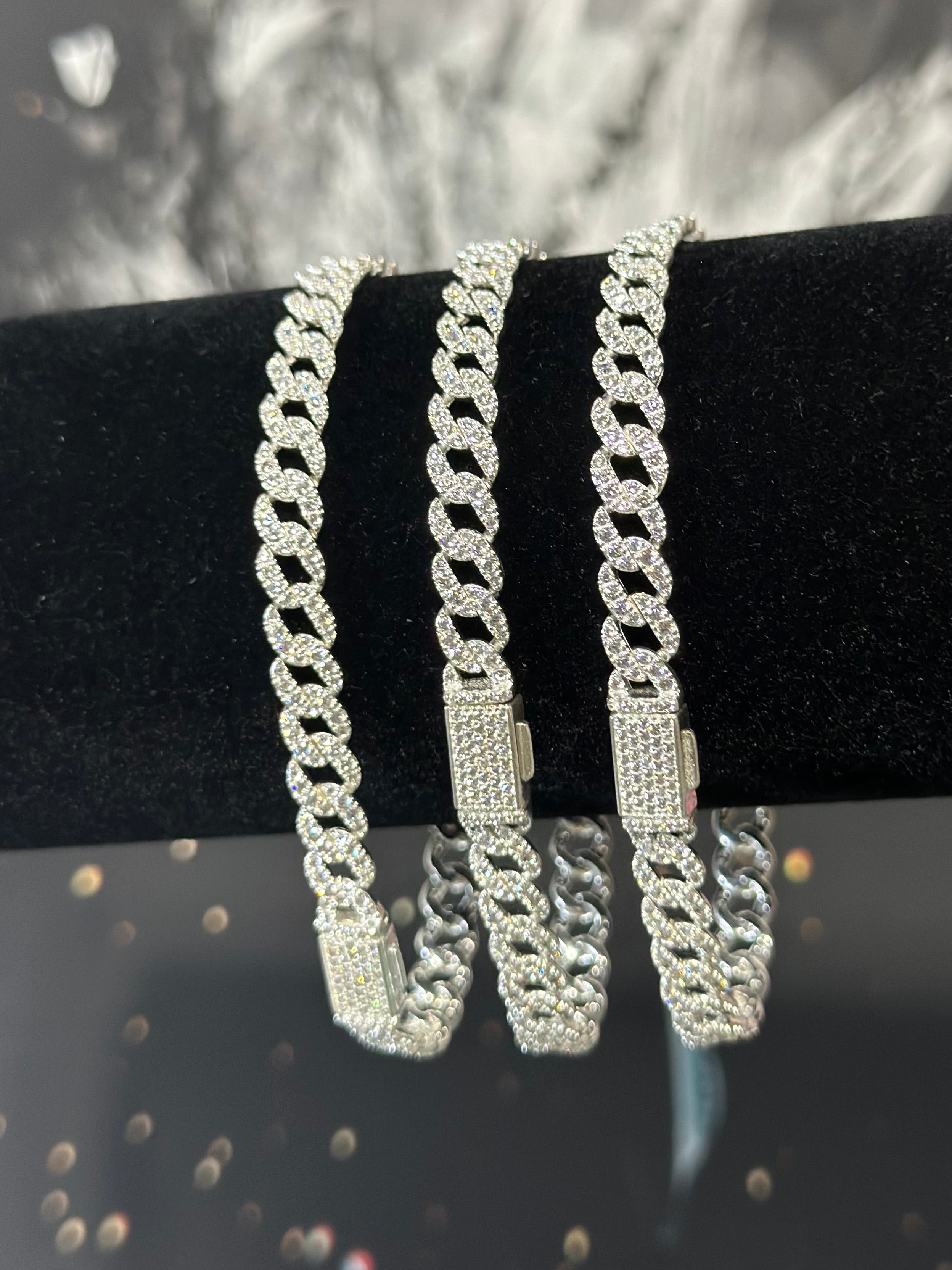 Pulsera Cubana Zirconias Plata .925