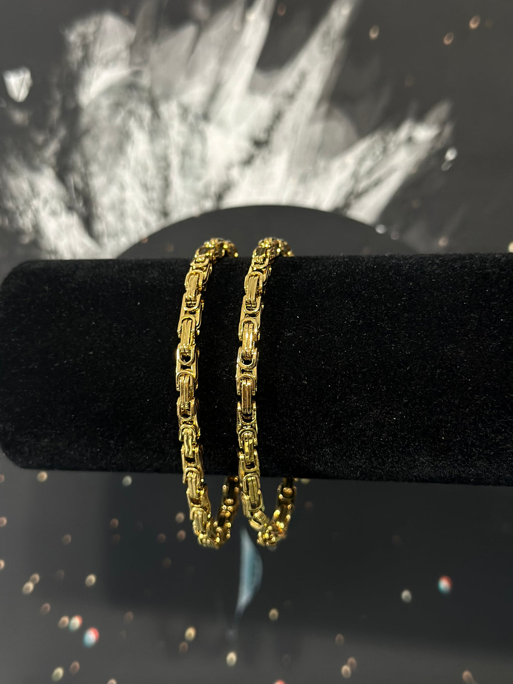 Pulsera Bizantina Dorada Acero