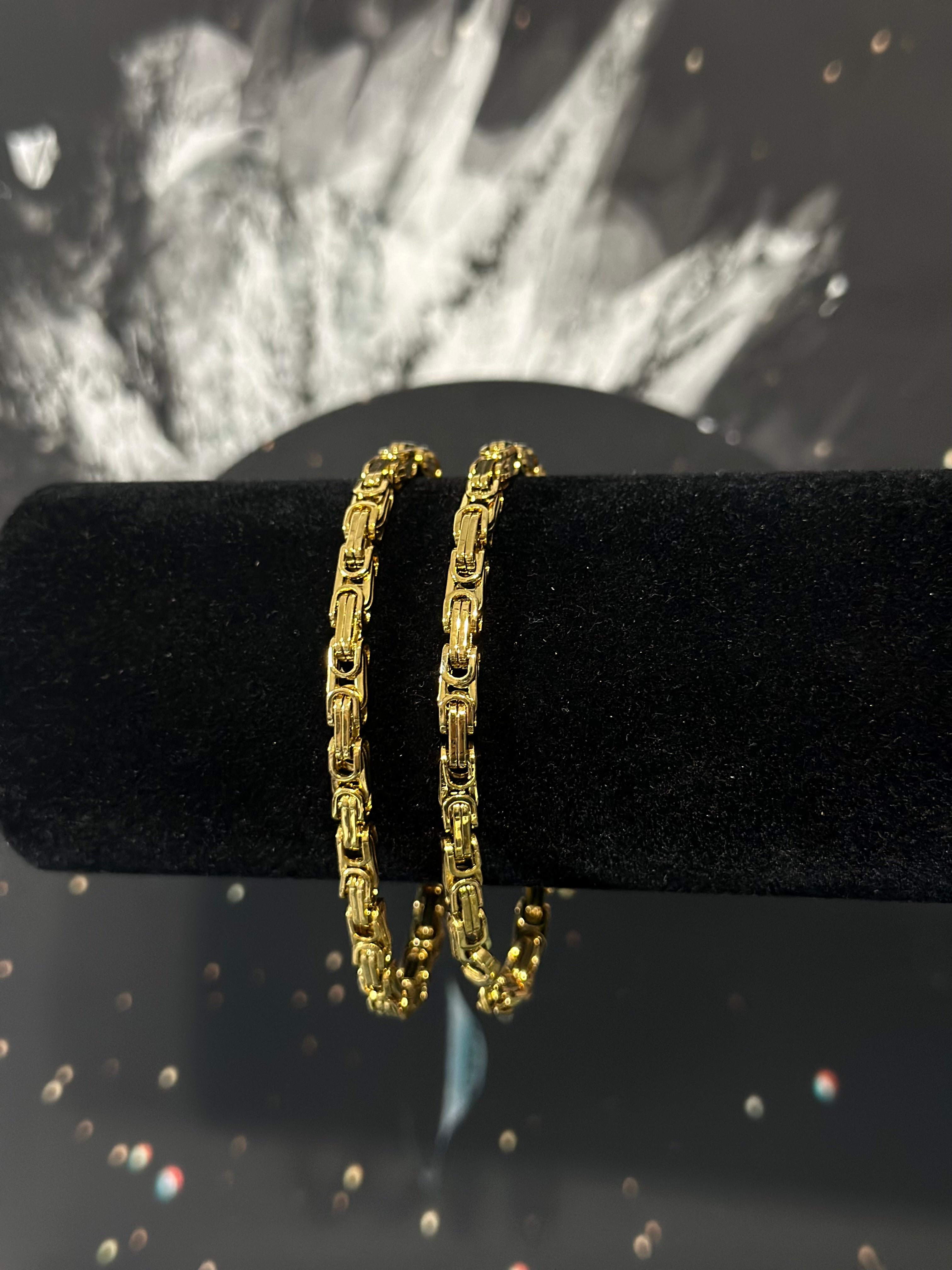 Pulsera Bizantina Dorada Acero