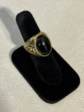 Anillo Piedra Negra Acero