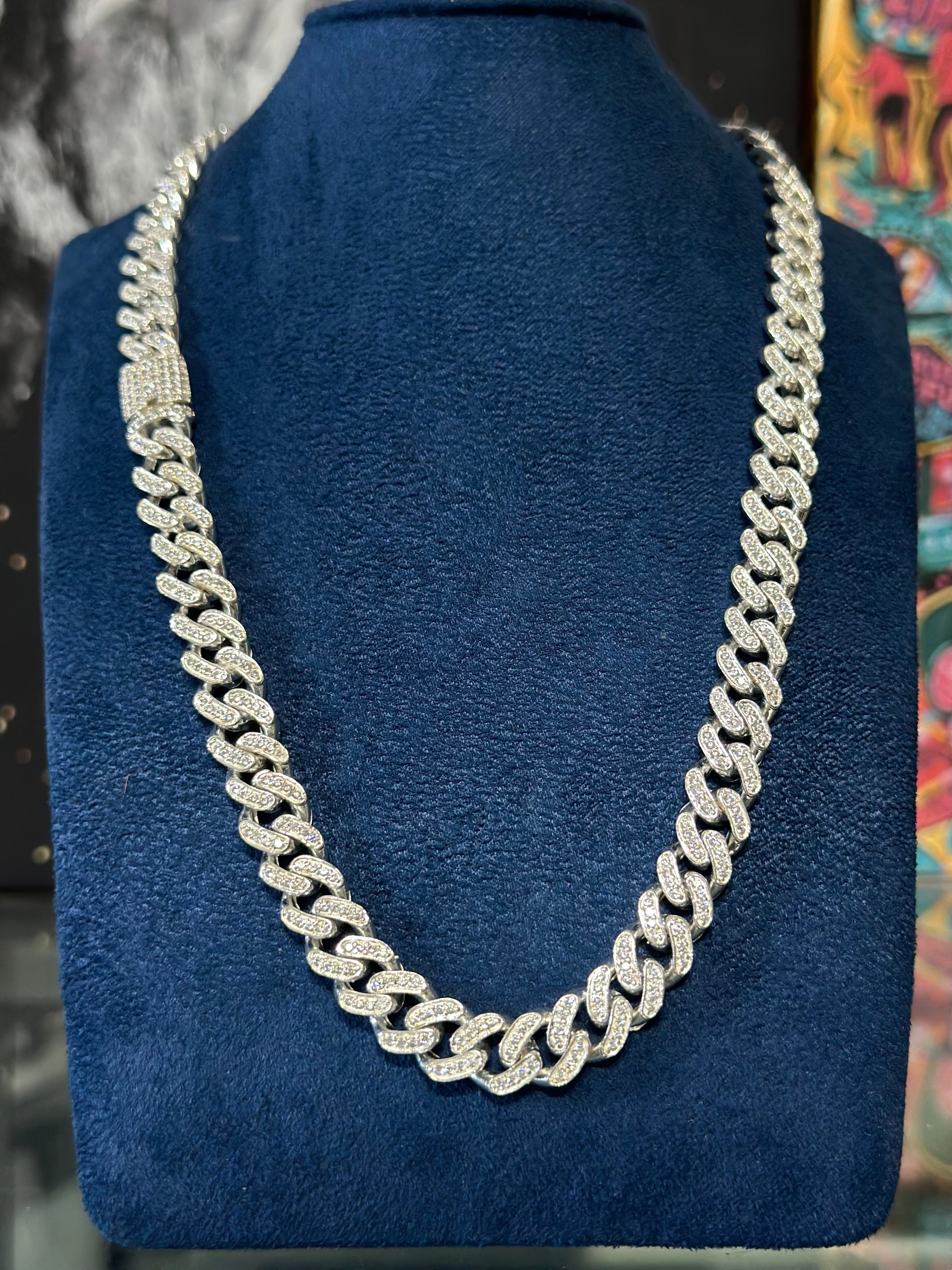 Cadena Cubana Zirconia Plata .925