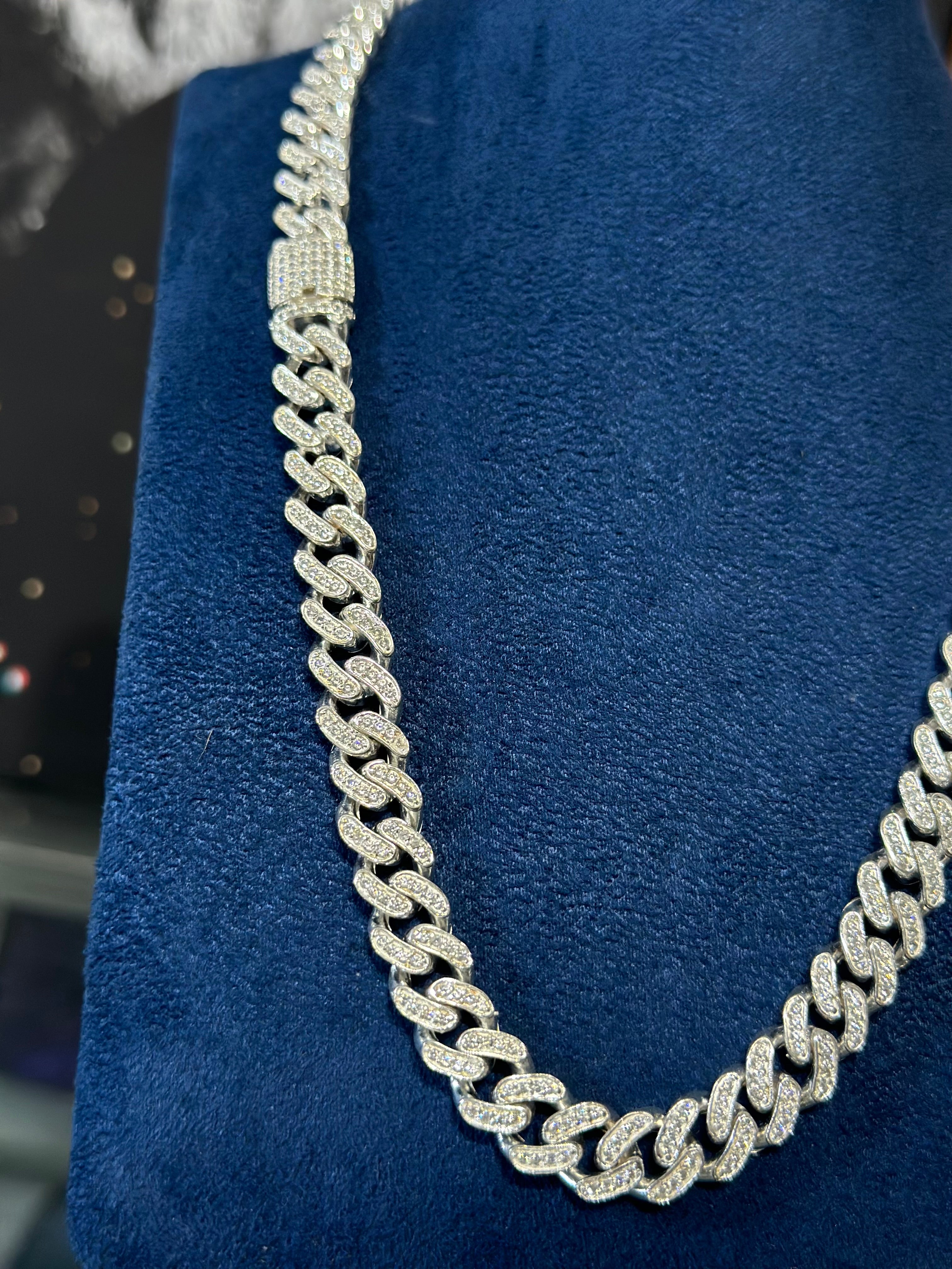 Cadena Cubana Zirconia Plata .925