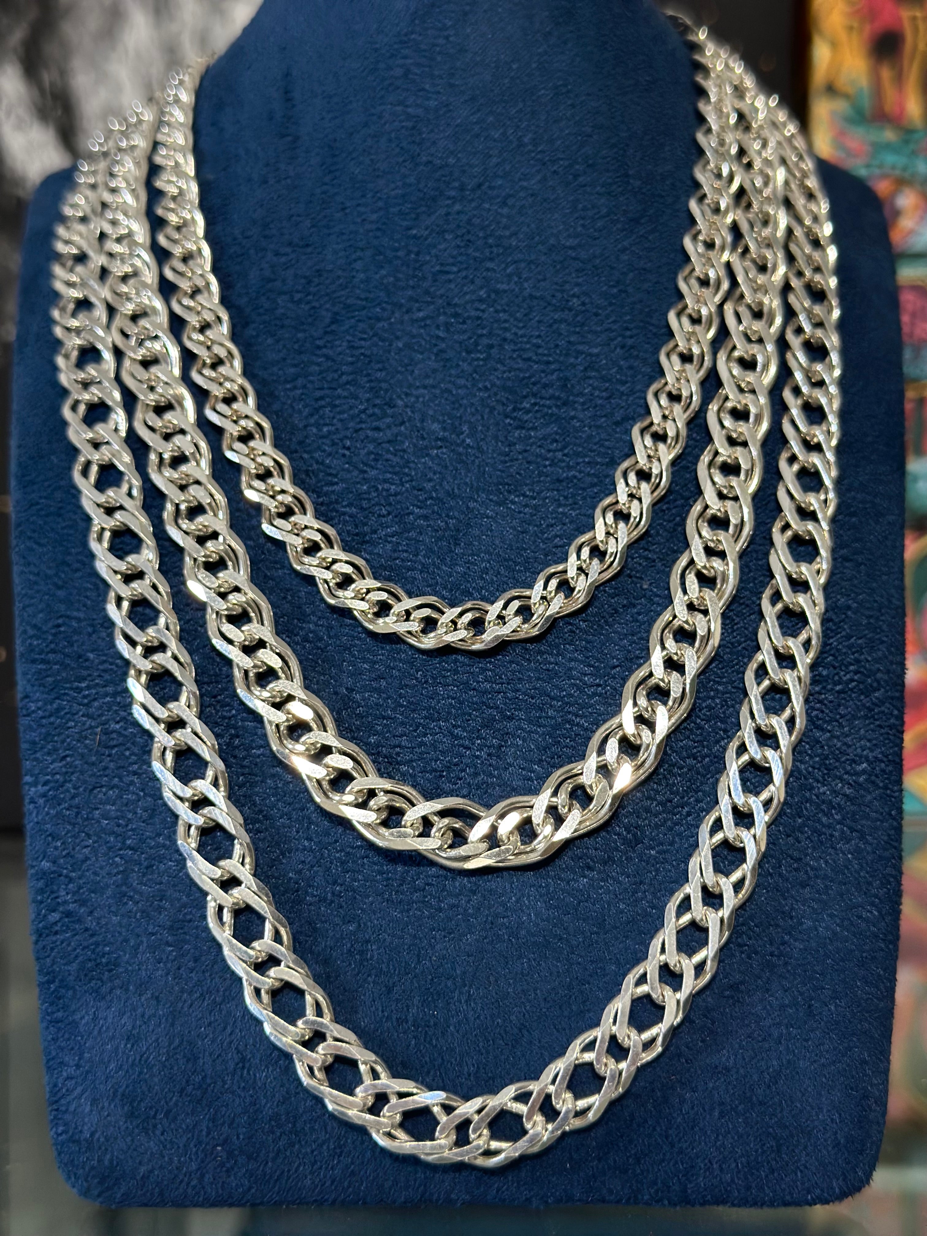 Cadena Doble Rombo Gruesa Plata .925