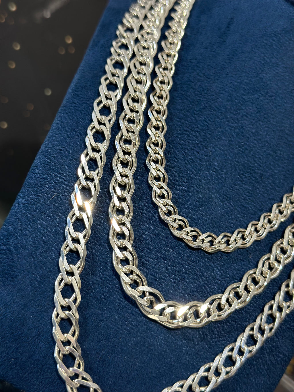 Cadena Doble Rombo Gruesa Plata .925