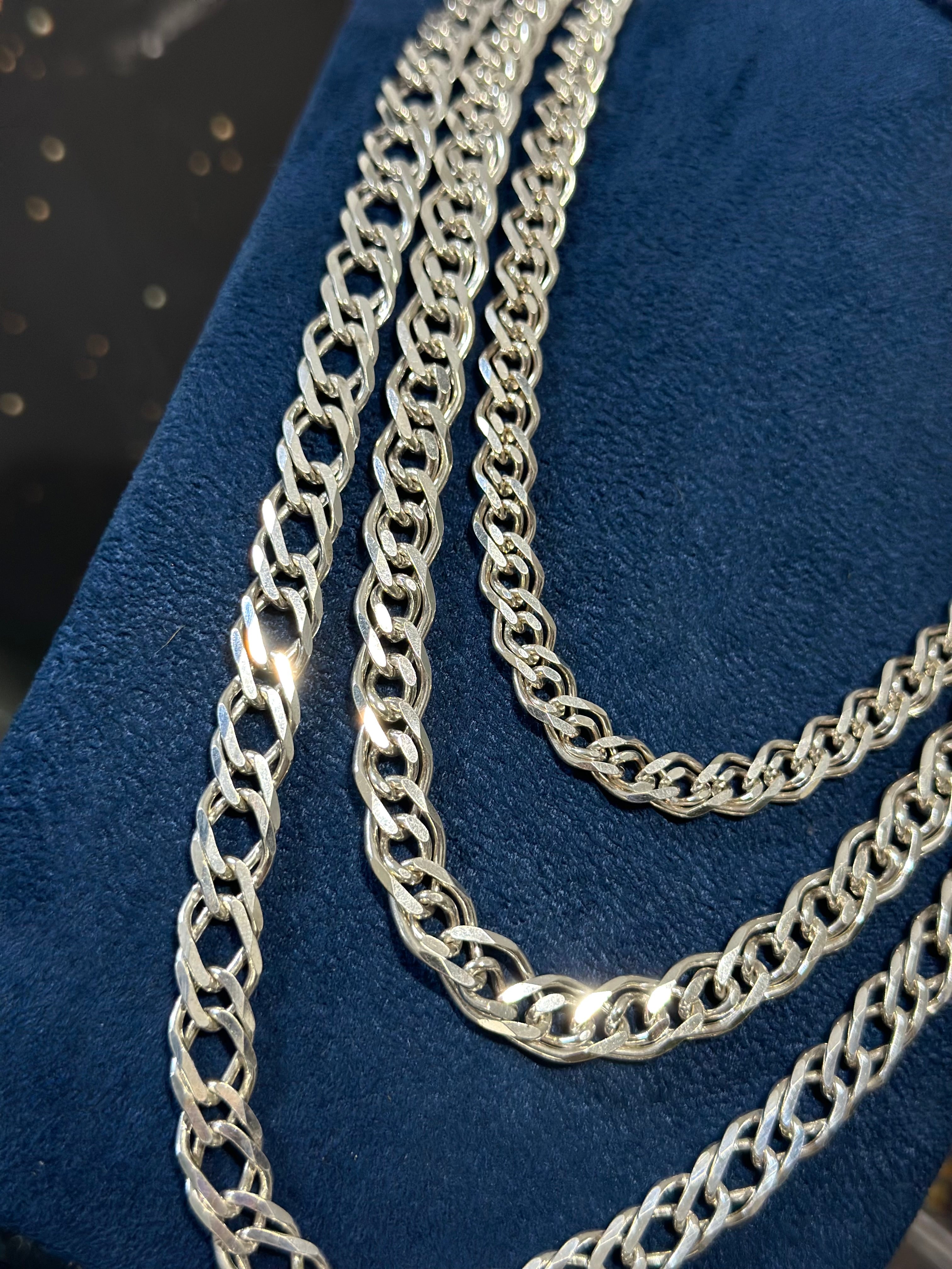 Cadena Doble Rombo Gruesa Plata .925