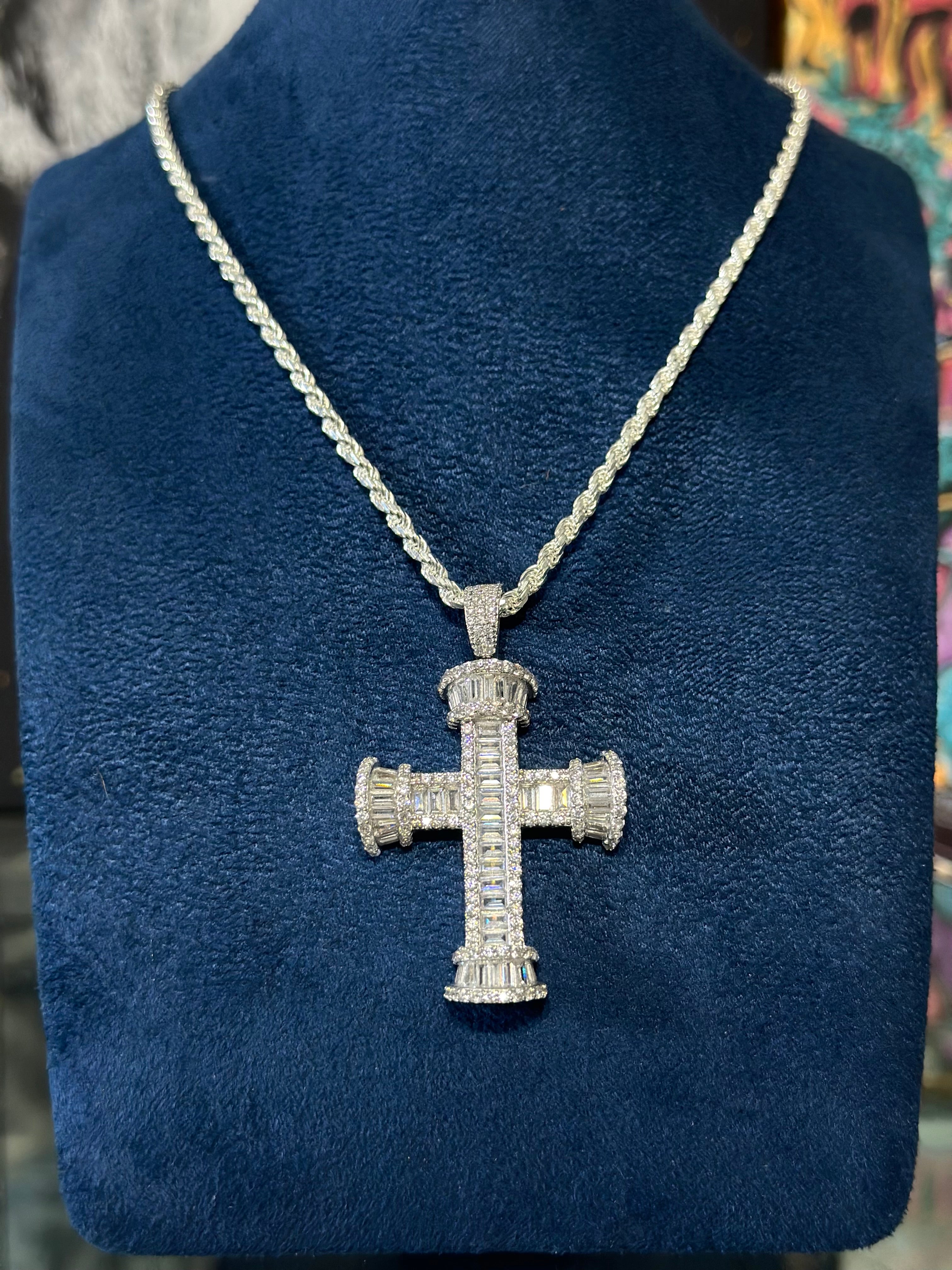 Dije Cruz Baguette Plata .925