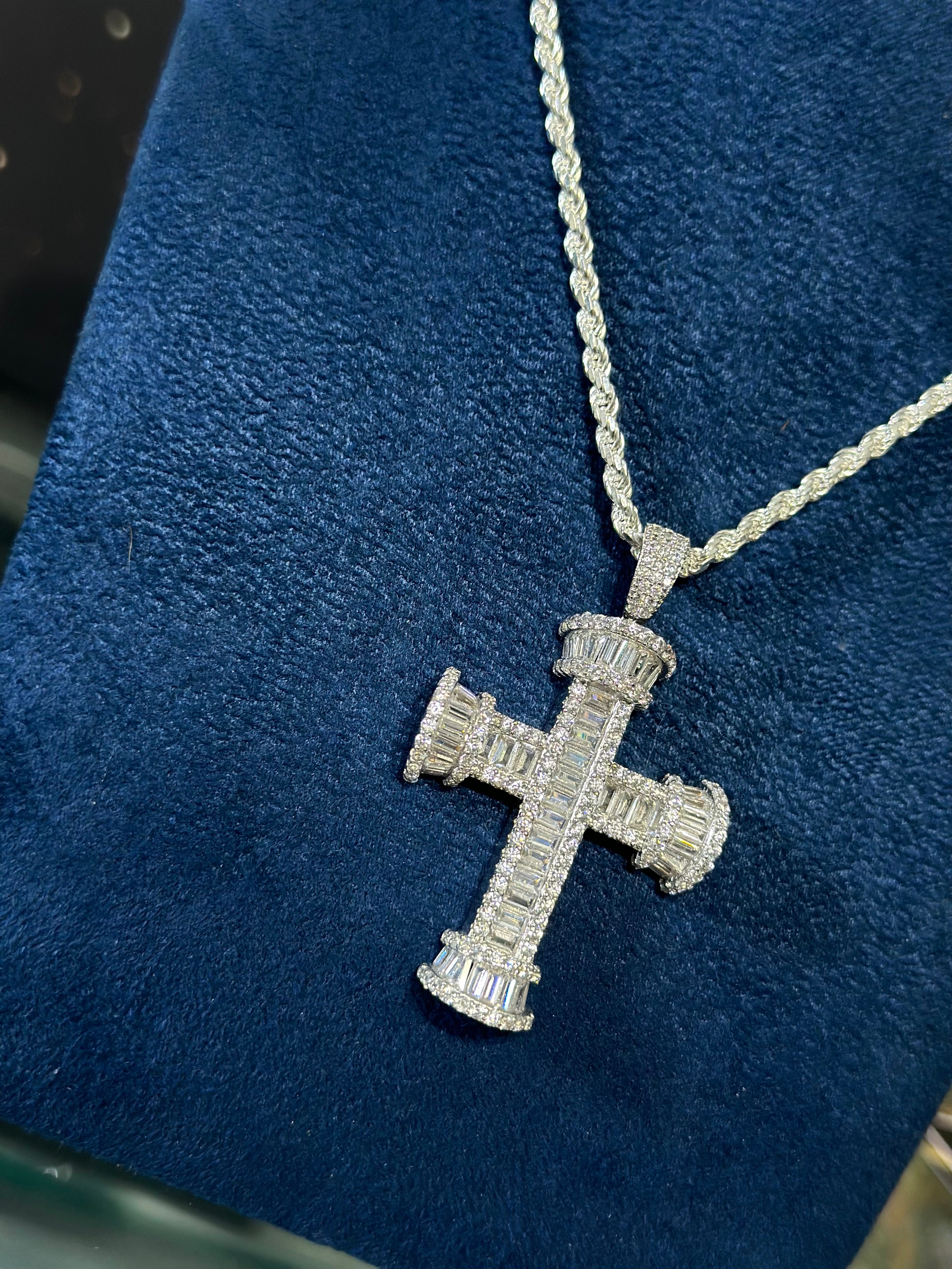 Dije Cruz Baguette Plata .925