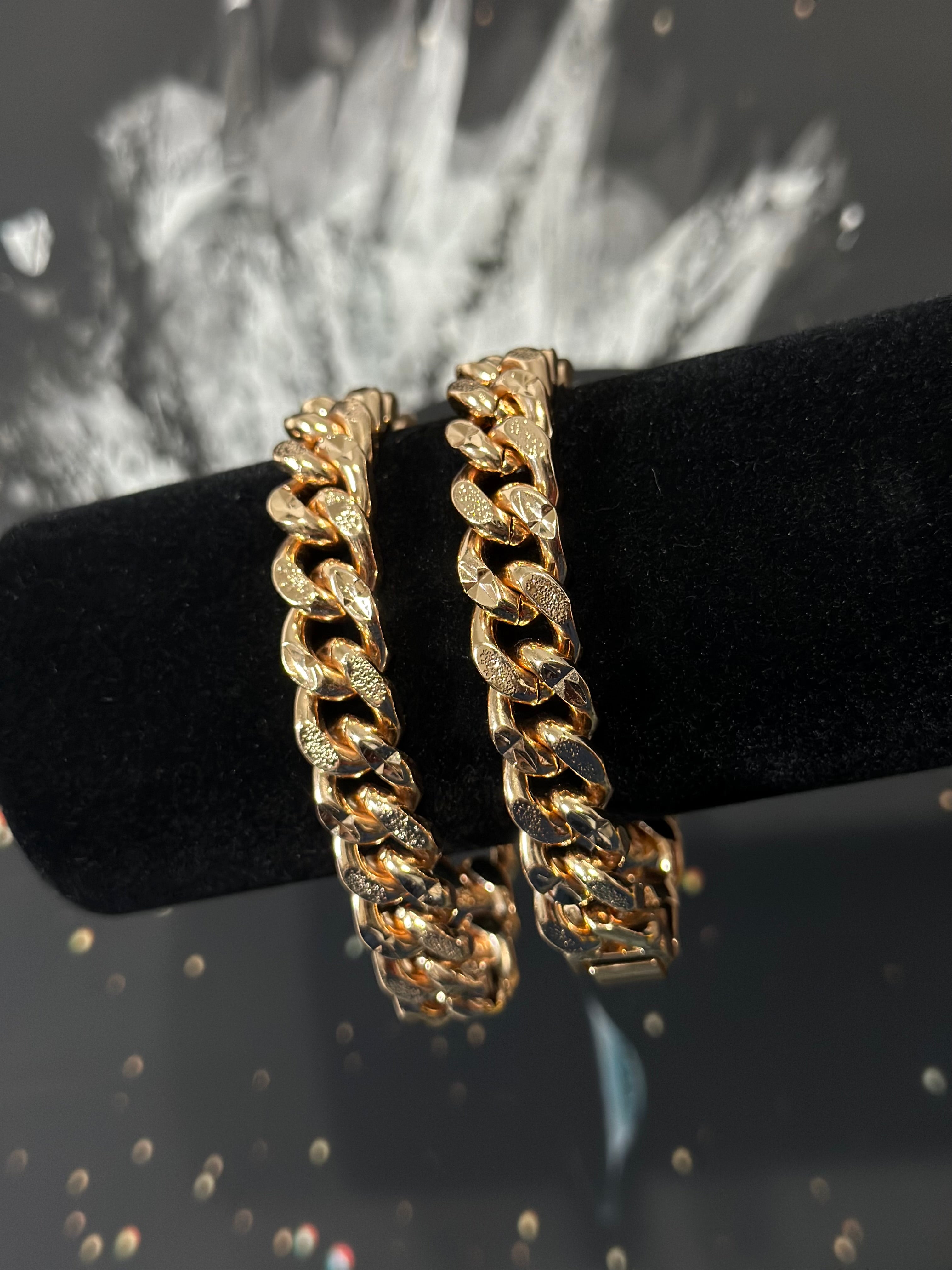 Pulso Cubano XL Oro Laminado