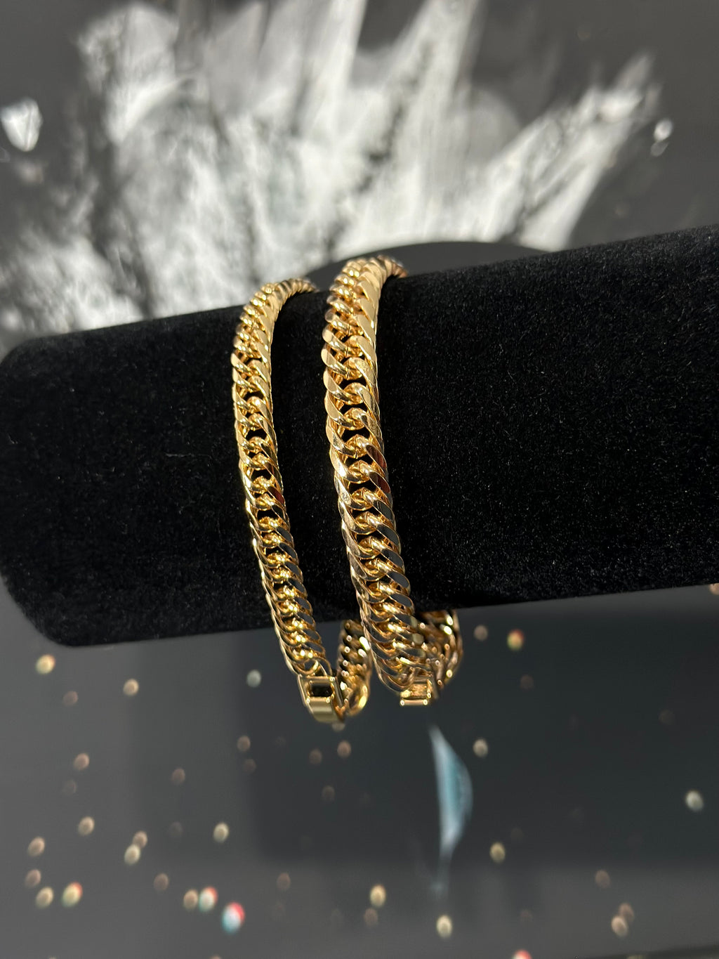 Pulso Cubano Pegado Oro Laminado