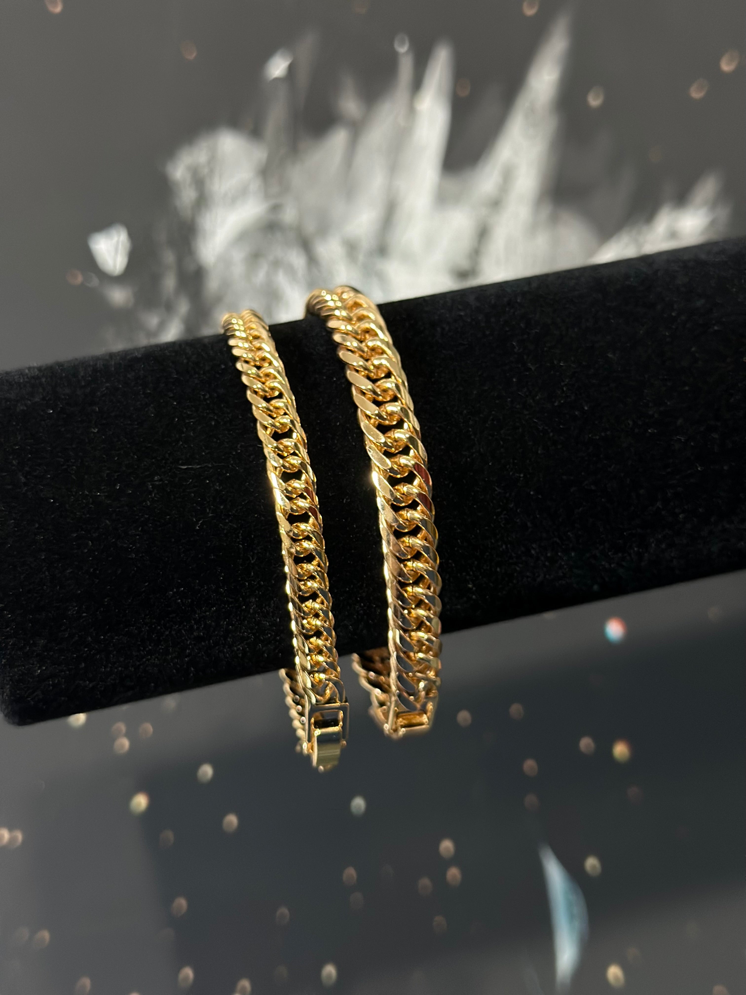 Pulso Cubano Pegado Oro Laminado