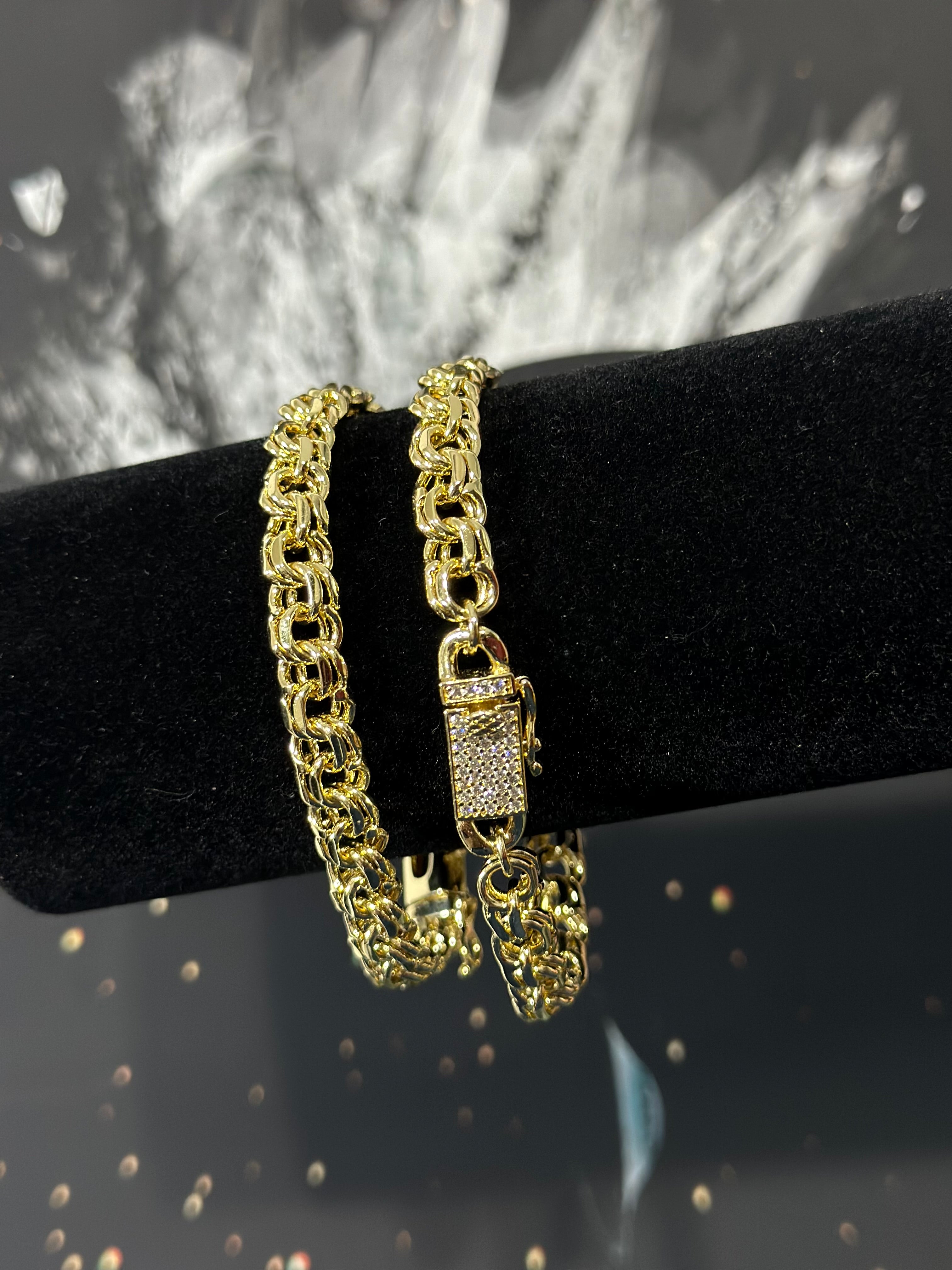 Pulso Tejido Chino con Broche Oro Laminado