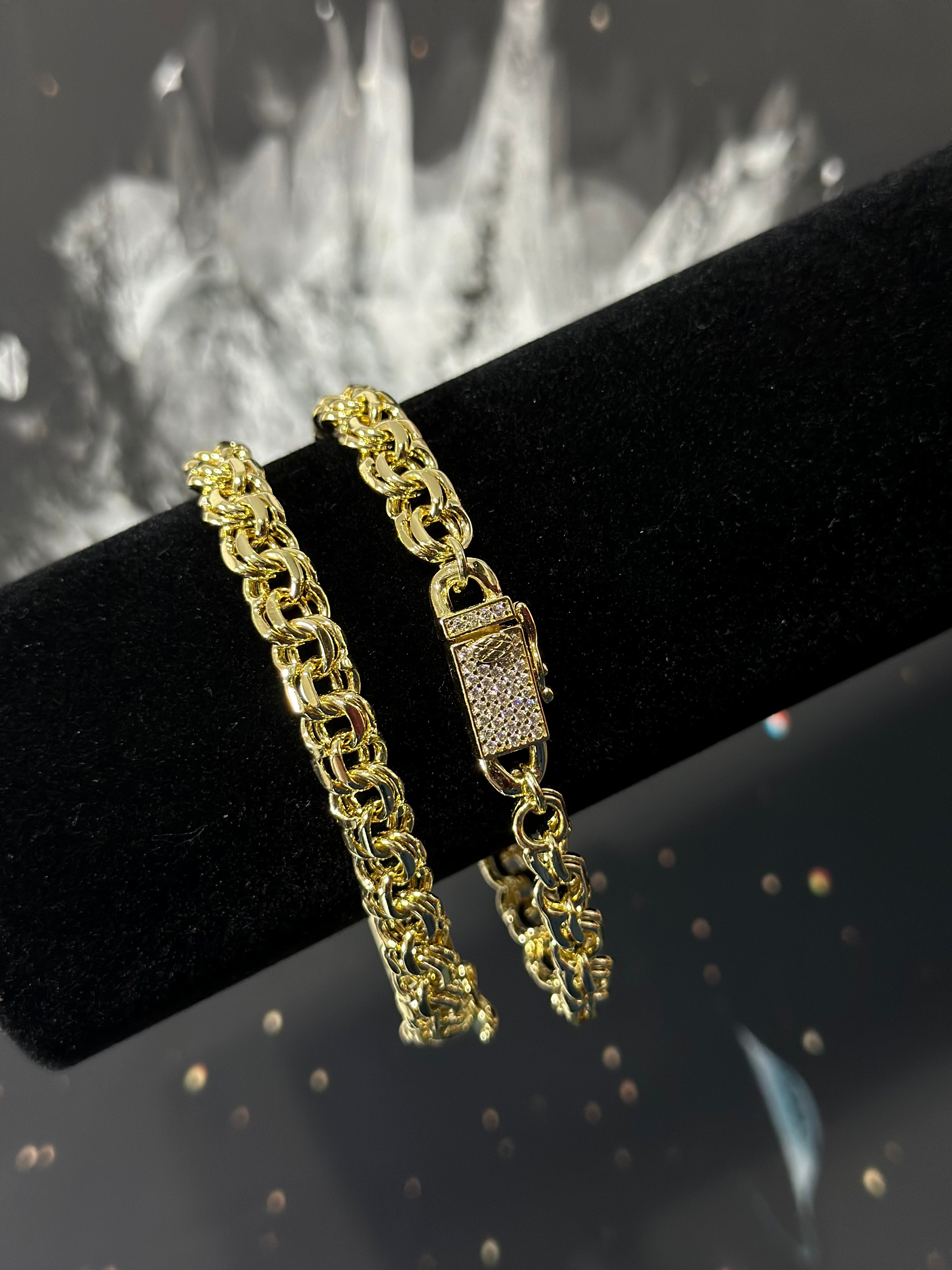 Pulso Tejido Chino con Broche Oro Laminado